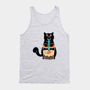 Cat with Boba, Boba Cat Tank Top